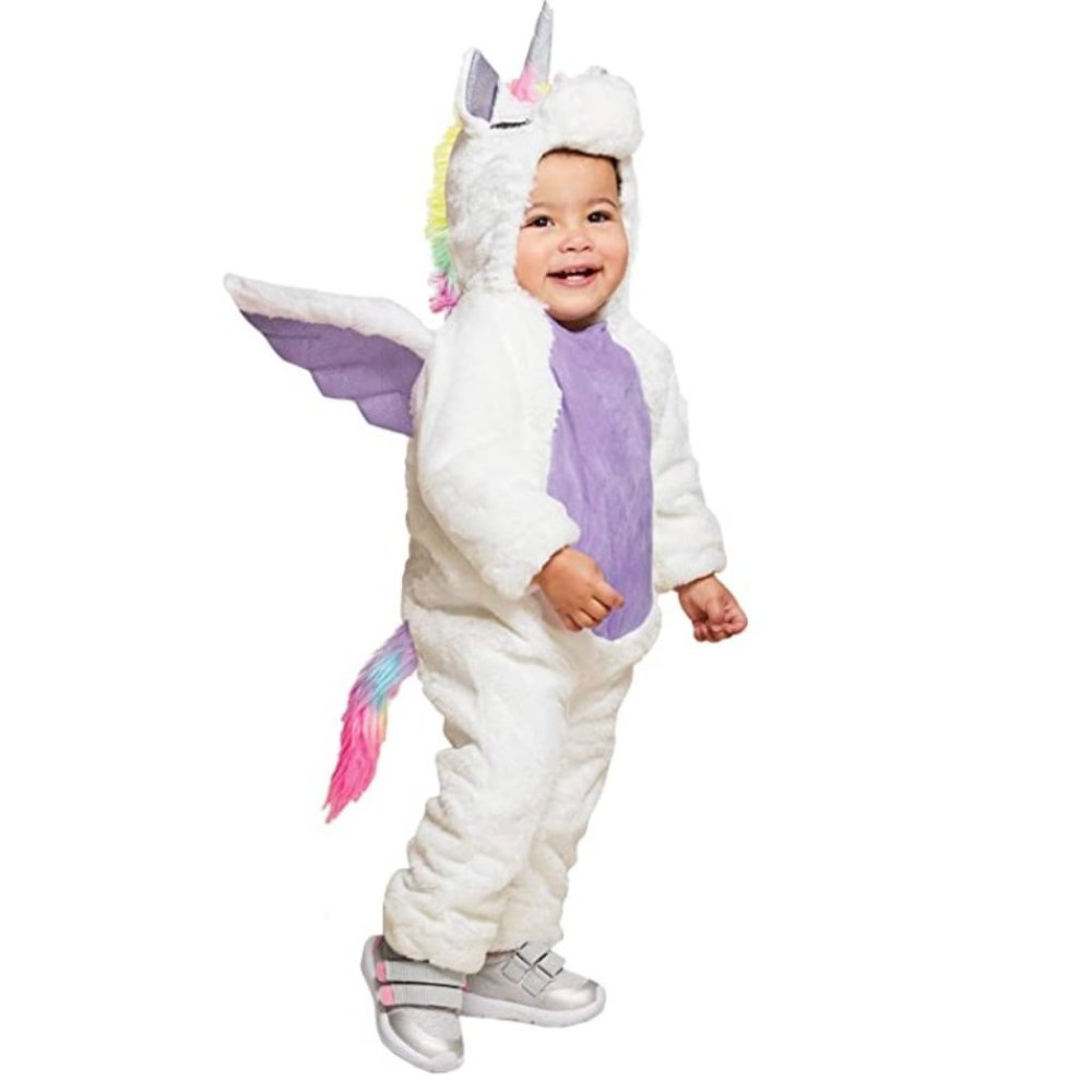 Baby Girls Plush Unicorn Halloween Jumpsuit Costume Size 0/6 months NWT